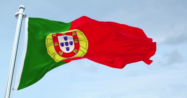 Bandeira Portugal Acenando — Vídeo de Stock