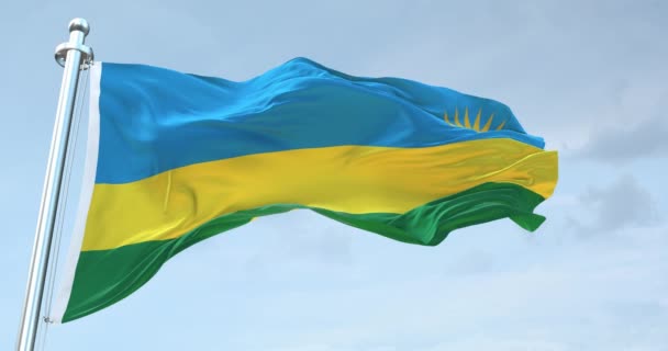 Σημαία Ρουάντα Κυματίζει — Αρχείο Βίντεο