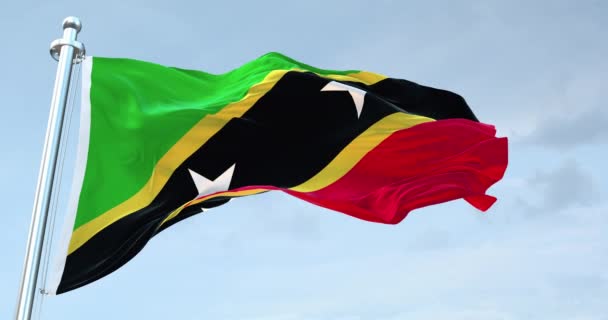 Saint Kitts Nevis Flaga Machanie — Wideo stockowe