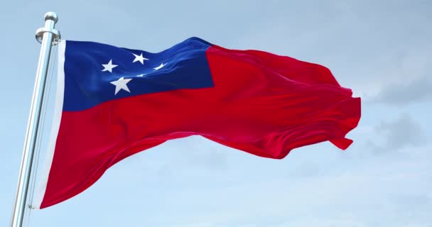 Bandeira Samoa Acenando — Vídeo de Stock