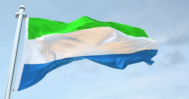 Bandera Sierra Leona Ondeando — Vídeo de stock
