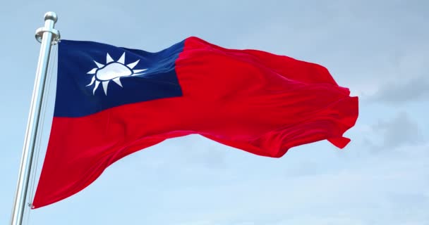 Taiwan Vlag Zwaaien — Stockvideo