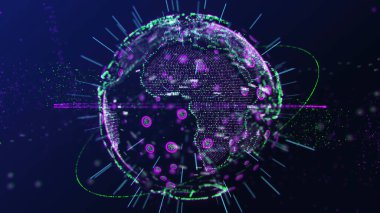 3d illüstrasyon dünyası Global News Spor Arkaplanı 4k