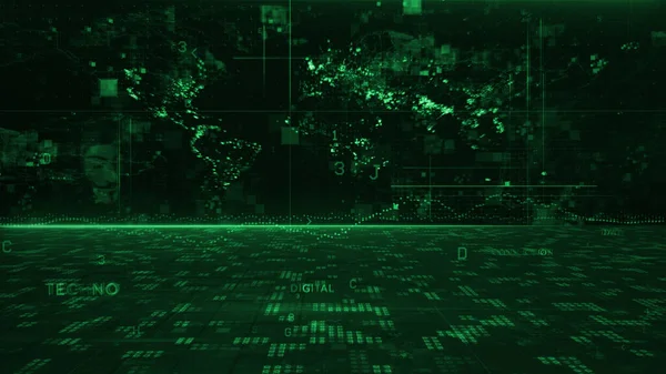 3D illüstrasyon dünyası Haberler yüksek teknoloji arka planı 