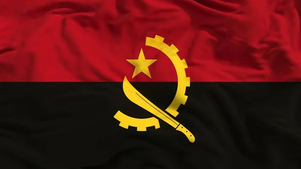 Angola National Flag Tkanina Tekstylna Machanie — Zdjęcie stockowe