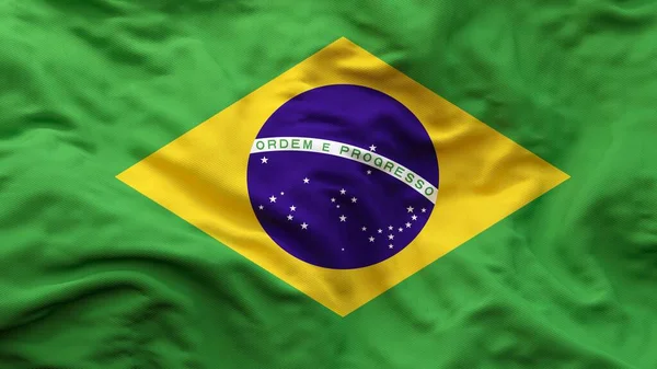 Brasil Bandera Nacional Tela Textil Ondeando —  Fotos de Stock