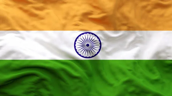 India Nationale Vlag Textiel Weefsel Zwaaien — Stockfoto