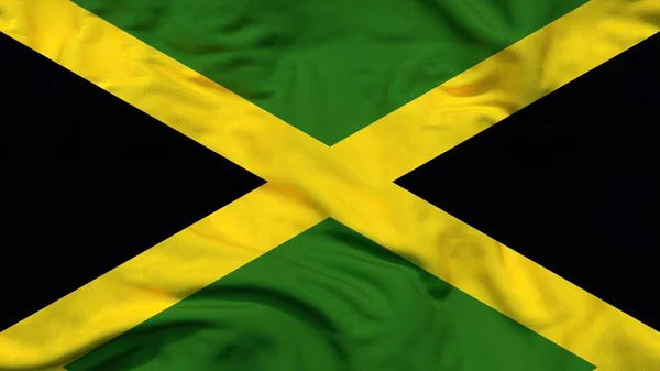 Jamaica Nemzeti Zászló Textil Szövet Integetett — Stock Fotó