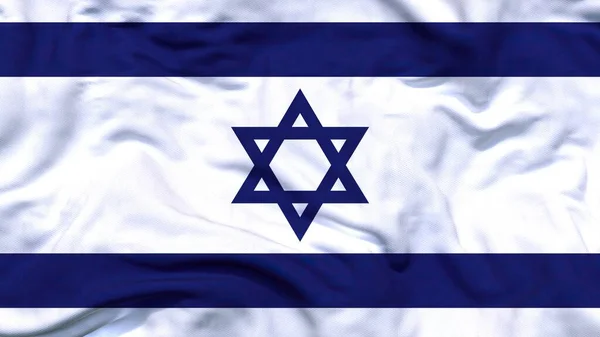 Флаг Израиля Текстильная Ткань Размахивая — стоковое фото