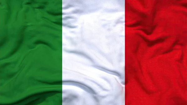Włoska Flaga Narodowa Tkanina Tekstylna Machająca Tkaniną — Zdjęcie stockowe