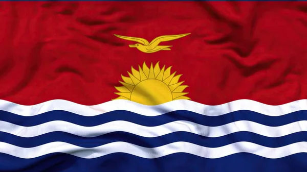Національний Прапор Кірибаті Текстильна Тканина Махає Тканиною — стокове фото