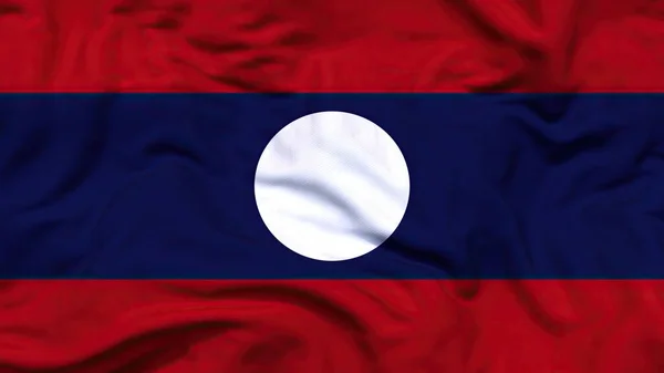 Laos National Flag Textile Cloth Fabric Waving — Stock Photo, Image