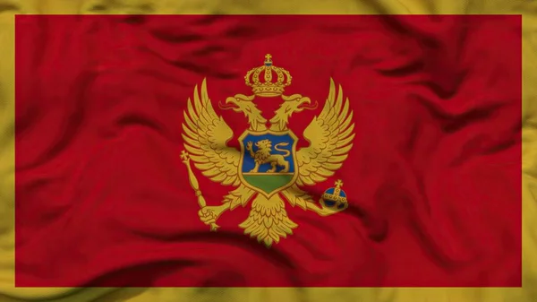 Karadağ Ulusal Bayrağı Kumaş Kumaşı Dalgalanıyor — Stok fotoğraf