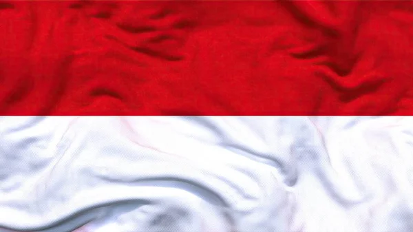 Monaco Nationale Vlag Textiel Weefsel Zwaaien — Stockfoto
