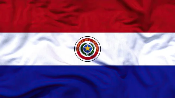 Paraguay Bandiera Nazionale Tessuto Tessuto Sventolando — Foto Stock