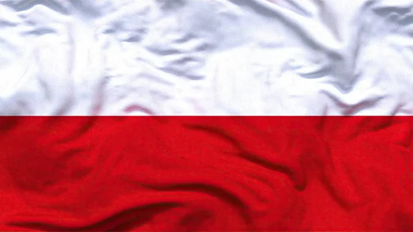 Poland National Flag Textile Cloth Fabric Waving — 图库照片