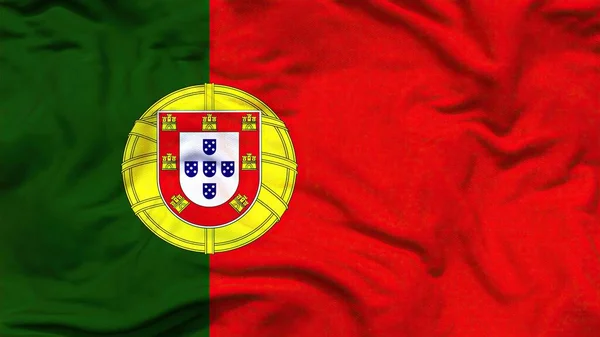 Portugal National Flag Textile Cloth Fabric Waving — Stockfoto