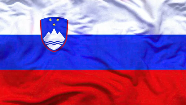 Словенский Национальный Флаг Текстильная Ткань Размахивая — стоковое фото