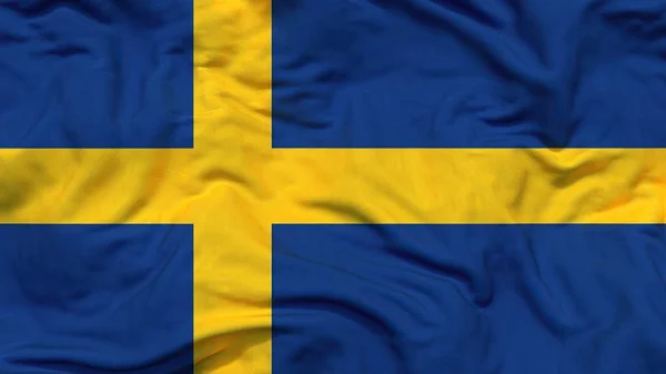 Sweden National Flag Textile Cloth Fabric Waving — Stockfoto