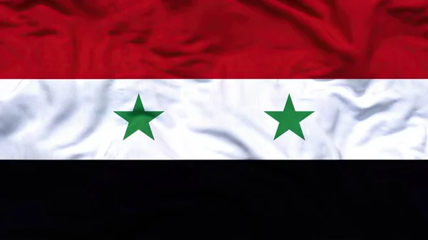 Флаг Сирии Текстильная Ткань Размахивая — стоковое фото
