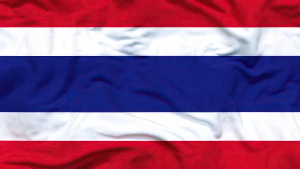 Tailândia Bandeira Nacional Tecido Têxtil Acenando — Fotografia de Stock