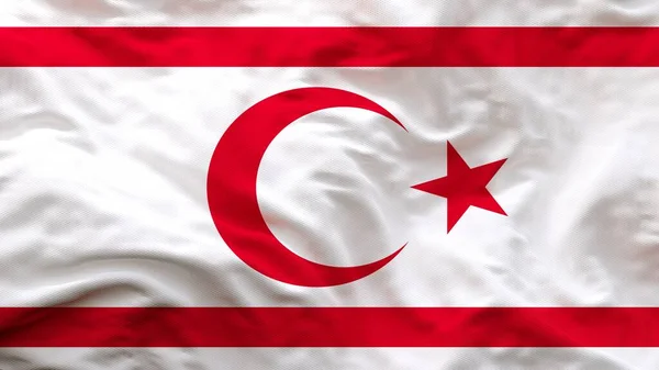 Kuzey Kıbrıs Türk Cumhuriyeti ulusal bayrak kumaşı el sallıyor