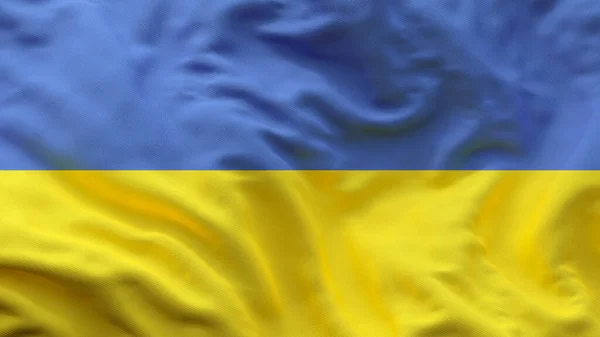 Ukrajina Národní Vlajka Textilní Tkaniny Mává — Stock fotografie