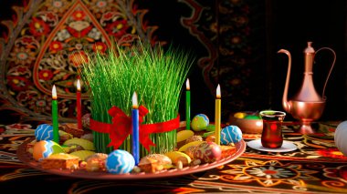 Novruz Holiday Start Spring  background 4k clipart