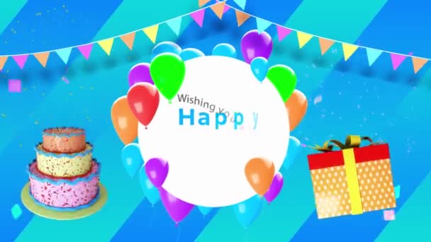 幸せな誕生日の背景4K — ストック動画