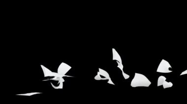 Paper flying transition alpha background 4k 