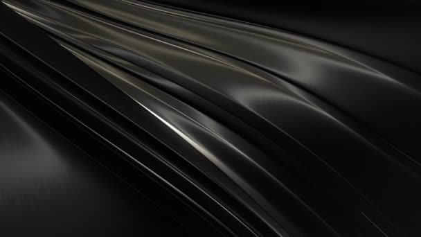 Black Silk Cloth Fabric Waving — Video Stock