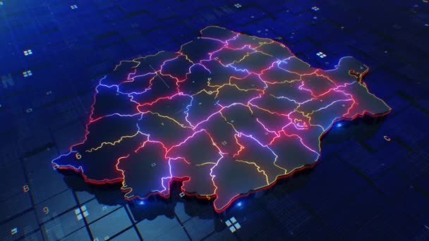 Rumunia Mapa Cyfrowa — Wideo stockowe