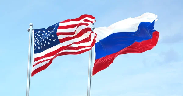 Флаг Сша Против России — стоковое фото