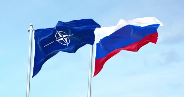 Nato Rusland Vlag — Stockvideo