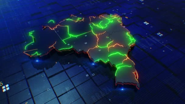 Brazil Map Digital — ストック動画
