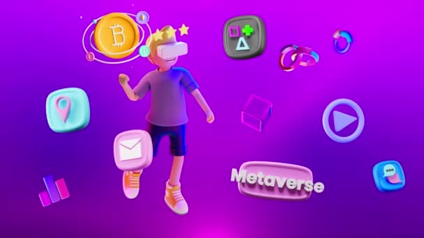 Metaverse Virtual Reality Experience — Stock Video