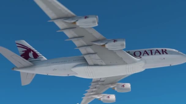 Qatar Airlines Sky — 图库视频影像