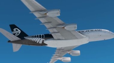 Air New zealand airlines in the sky 4k 