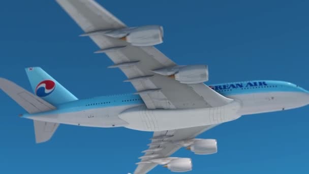 Korean Airlines Небе — стоковое видео