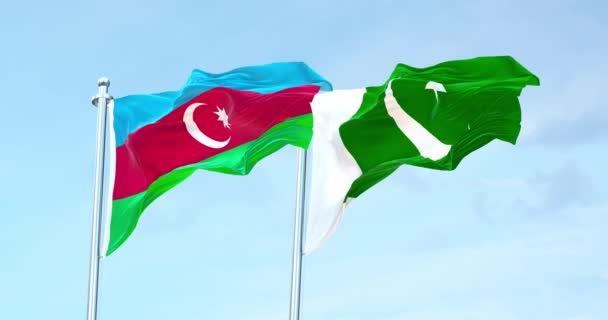 Flagge Aserbaidschans Gegen Pakistan — Stockvideo