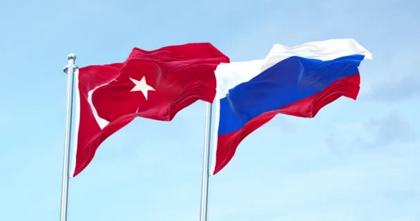 Turkiet Ryssland Flagga — Stockvideo