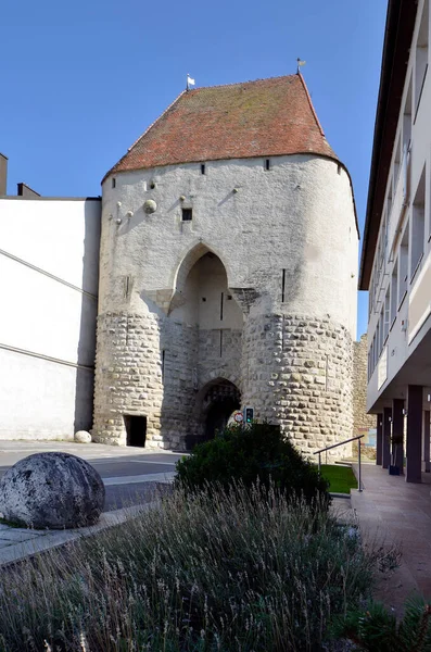 Áustria Portão Medieval Cidade Hainburg Danúbio Baixa Áustria Parte Das — Fotografia de Stock