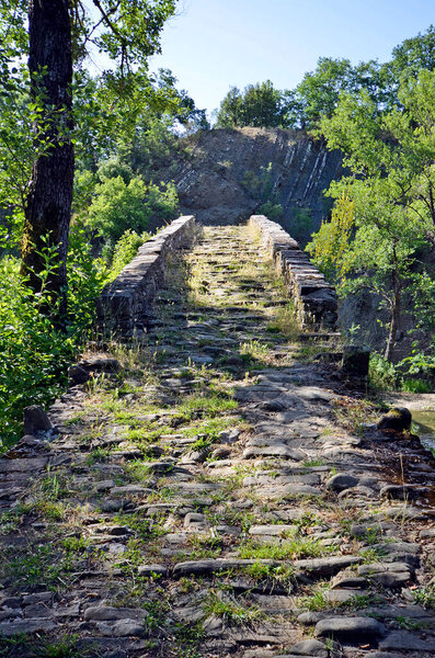 Greece, ancient stone bridge Kamber Aga aka Kamper Aga crossing Zagoritikos river