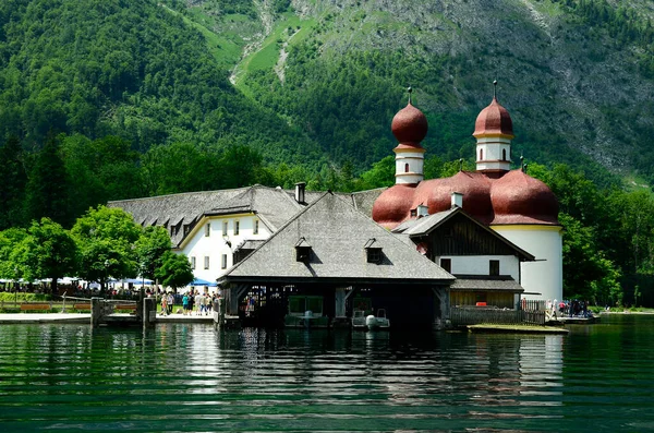 Berchtesgaden Allemagne Juin 2015 Touristes Non Identifiés Église Pèlerinage Saint — Photo