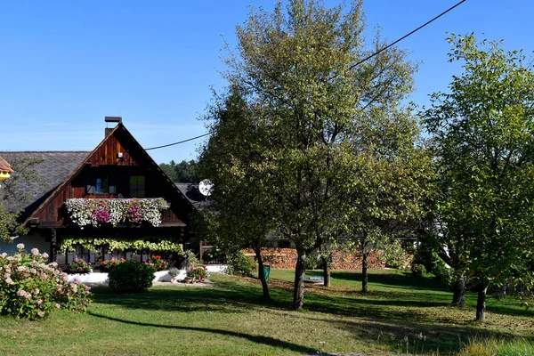 Austria Estiria Casa Rural Con Balcón Adornado Con Flores — Foto de Stock