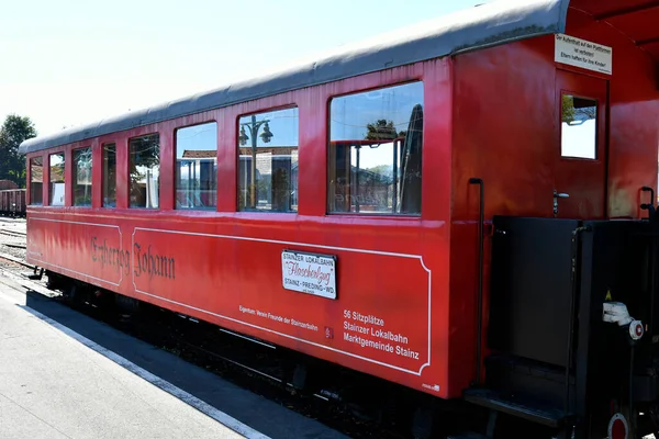 Österrike September 2021 Färgglad Vagn Turisttåget Som Heter Flascherlzug Flasktåg — Stockfoto