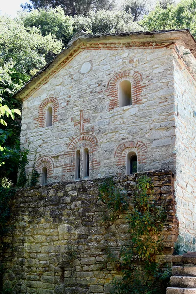 Grécia Ioannina Parte Mosteiro Medieval Prodomou Pequena Ilha Lago Pamvotida — Fotografia de Stock