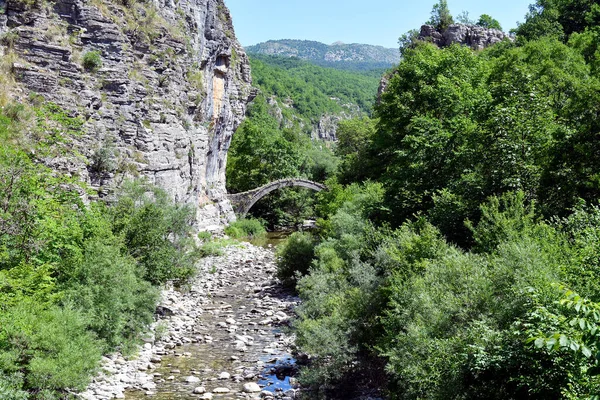 Greece Epirus Middle Lazaridi Kontodimpoou Stone Bridge — 스톡 사진