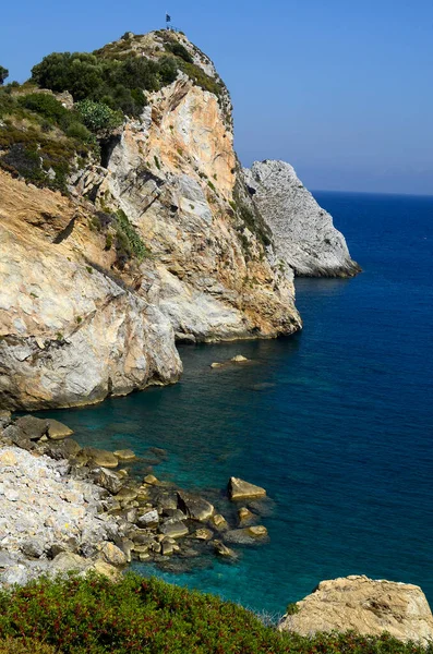 Grécia Ruínas Kastro Velha Metrópole Skiathos Island — Fotografia de Stock