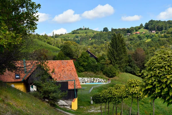 Austria Kitzeck Nel Villaggio Sausal Nel Paesaggio Rurale Con Vigneti — Foto Stock